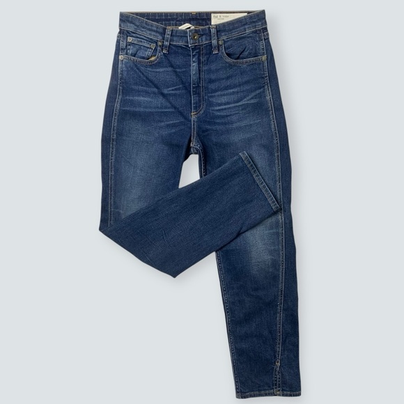 RAG & BONE NINA High-Rise Cigarette in MANCHESTER with SLIT Size 27 in EUC - Picture 2 of 11